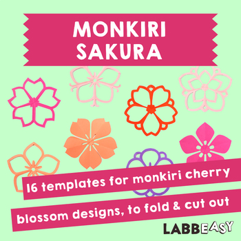 Preview of Monkiri Sakura Cherry Blossom Designs - 16 templates for Japanese paper cutouts
