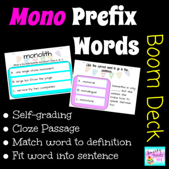 Preview of Mono Prefix Words DIGITAL Boom Deck