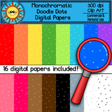 Monochromatic Doodle Dots Backgrounds- Digital Papers