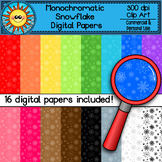 Monochromatic Snowflake Backgrounds- Digital Papers