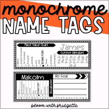 Preview of Monochrome Editable Intermediate Name Tags