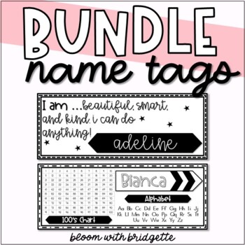 Preview of Monochrome Name Tag BUNDLE