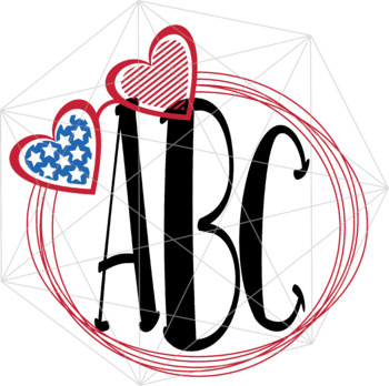 Download Monogram Heart Svg 4th Of July Independence Day Crafters By Cute Graphic
