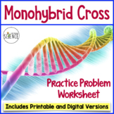 Monohybrid Crosses Punnett Squares Genetics Practice Worksheets
