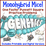 FREE Genetics Punnett Square Monohybrid Crosses Practice W
