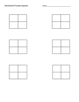 Preview of Monohybrid and Dihybrid Punnett Square Template