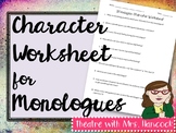 Monologue Character Worksheet