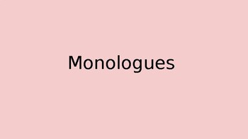 Preview of Monologue: Lesson and Activity