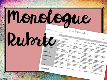 Preview of Monologue Rubric