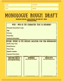 Monologue Writing Worksheet for the Theatre Classroom