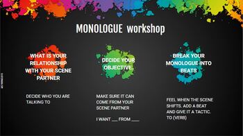 Preview of Monologue workbook and workshop slides