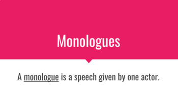 Preview of Monologues Google slides and handouts
