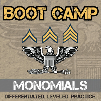 Preview of Monomial Boot Camp - Printable & Digital Differentiated Practice Activity Sets
