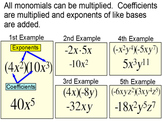 Monomial Definitions and Operations for Power Point