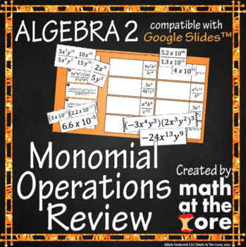 Preview of Monomial Operations Review for Google Slides™