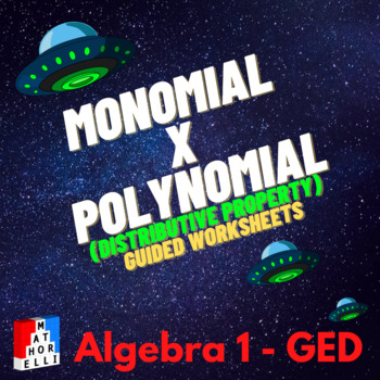 Preview of Monomial × Polynomial (Distributive Property) Algebra Worksheet & Study Guide