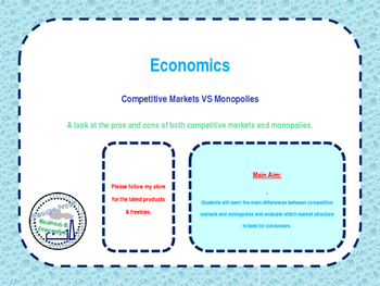 Preview of Monopolies & Competitive Markets - Microeconomics - PPT, Quiz & Worksheet