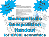 Monopolistic Competition - IB/CIE economics handout