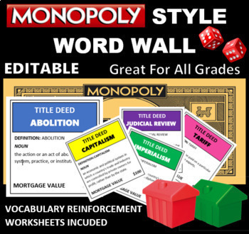 Preview of Editable Social Studies Word Wall Template