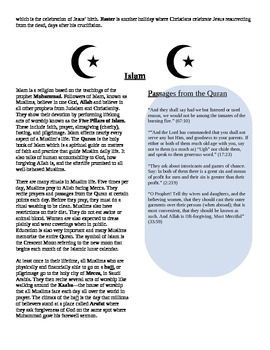Preview of Religions: Monotheistic Bundle Pack (Reading Summaries & Graphic Organizer)