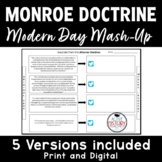 Monroe Doctrine Activities Worksheet Modern Day Mash-Up Pr