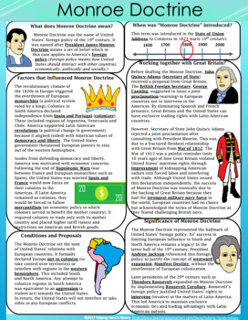 Preview of Monroe Doctrine Reading