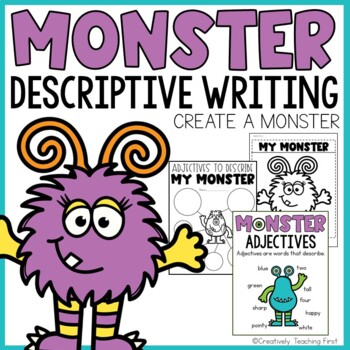 Preview of Monster Adjective Writing Halloween | Fall