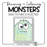 Monster Adjectives • Roll A Monster & Texture Art Lesson •