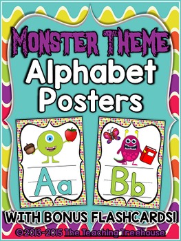 Preview of Monster Theme Alphabet Posters