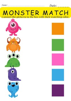 Monster Alphabet and Color Tracing Activity Worksheets download PDF
