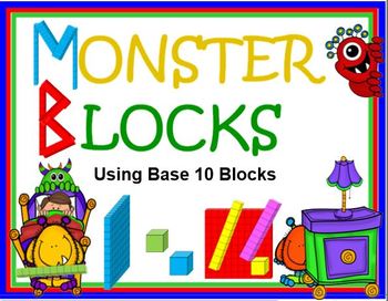 Preview of Monster Blocks - Deconstructing Numbers with BASE 10 Blocks SMARTBOARD