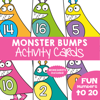 Numbers to 20 Math Center {Monster Bumps Activity Cards} by From the Pond