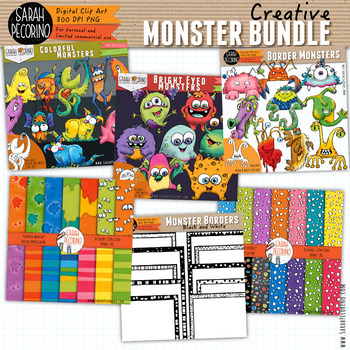 Preview of Monster Bundle - Clip Art, Digital Papers and Borders