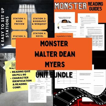 Preview of Monster By Walter Dean Myers Unit