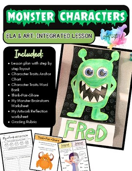 Preview of Monster Characters: Art & ELA Integrated Lesson