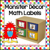 Monster Classroom Decor Math Manipulative Labels