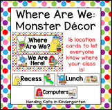 Monster Classroom Theme Where Are We Signs