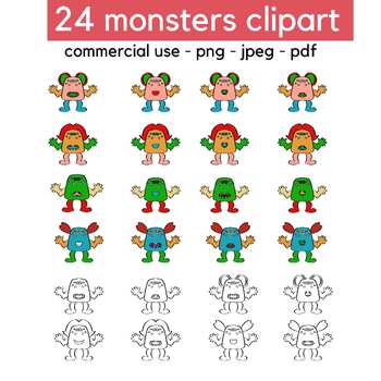 Preview of Monster Clipart Bundle Pack