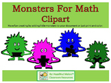 Monster Clipart With Math Signs in a Rainbow of Colors