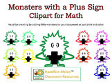 Monster Clipart with Plus Signs