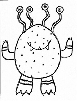 Monster Coloring Pages by Kat's Lessons | TPT