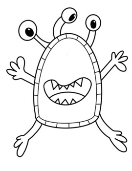 Monster Coloring Pages by The Messy Paint Box | Teachers Pay Teachers
