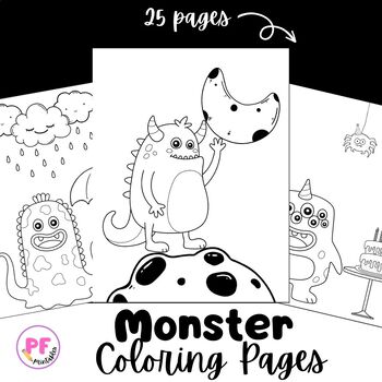 Monster Coloring Pages by Patty Flores - PF Printables | TPT