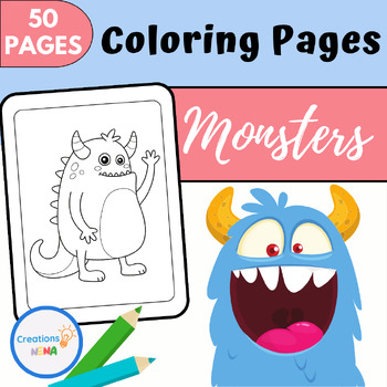 Monster Coloring Pages, Fun Activities for Kids by NENA Creations