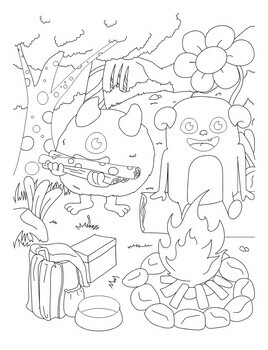 Monster Coloring Pages • Halloween Art Activity - cute monsters to color