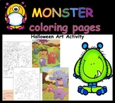 Monster Coloring Pages • Halloween Art Activity - cute mon