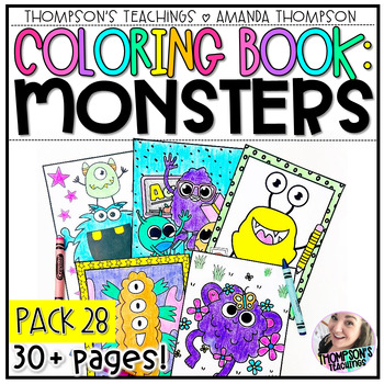 Preview of Monster Coloring Pages | Kids Coloring Book | Coloring Sheets | Halloween