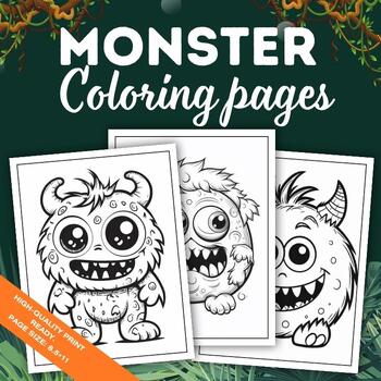 Preview of Monster Coloring Pages - Printable Monsters coloring sheet