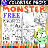 Monster Coloring Pages & Writing Paper ELA Activities No PREP