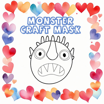 Preview of Monster Craft Mask - Go Away Big Green Monster - Halloween Paper Craft -4K